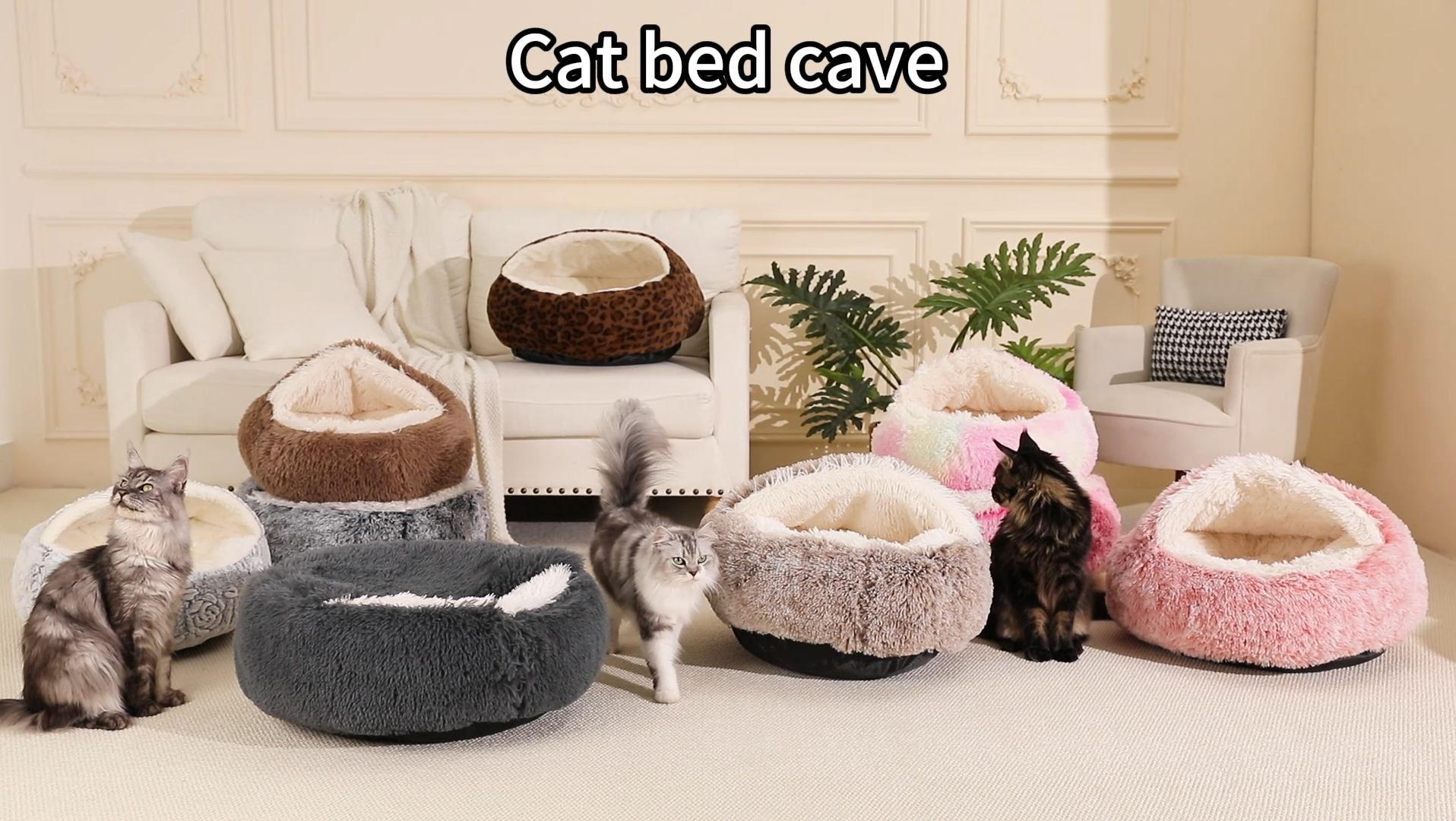 Amazon.com : MADDEMCUTE Calming Dog & Cat Cave Bed With Hooded